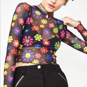 Delias X Dollskill Flower Power mesh top